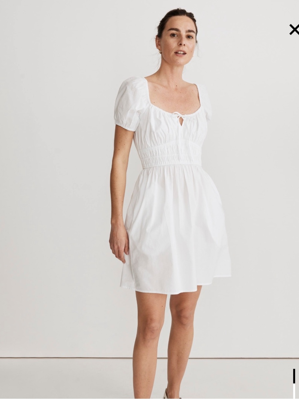 Madewell Poplin Sophia Tie Front Mini Dress